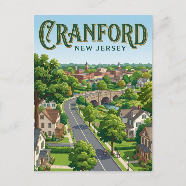Cranford New Jersey Vykort (Framsida)