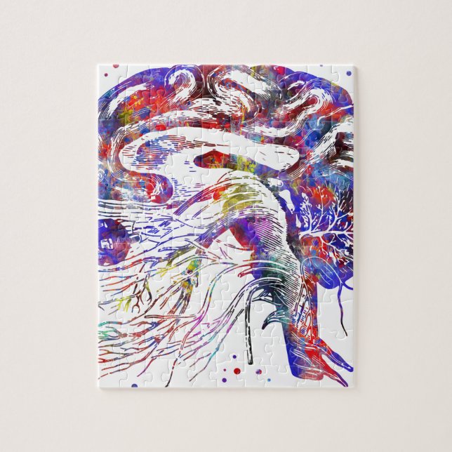 Cranial nerver för hjärna, cranial nerver för pussel (Vertikal)