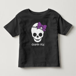 Cranio Kid Girl Skull med Lila Bow T-shirt