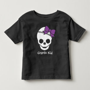 Cranio Kid Girl Skull med Lila Bow T-shirt
