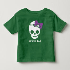 Cranio Kid Girl Skull med Lila Bow T-shirt