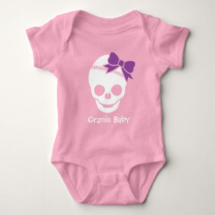 Cranio Kid Girl Skull med Lila Bow Tee