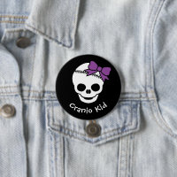 Cranio Kid Girl Skull med Lila Bowtie