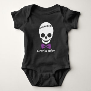 Cranio Pojke Skull med Lila Bowtie T-shirt