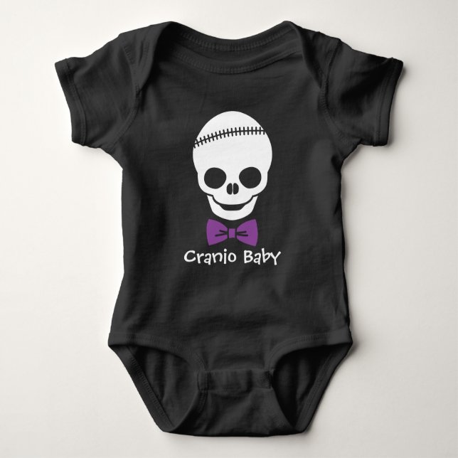 Cranio Pojke Skull med Lila Bowtie Tee (Framsida)