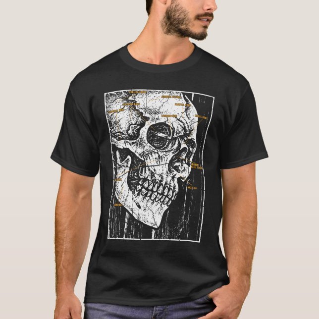 Cranium Anatomy Radiology Biolog T Shirt (Framsida)