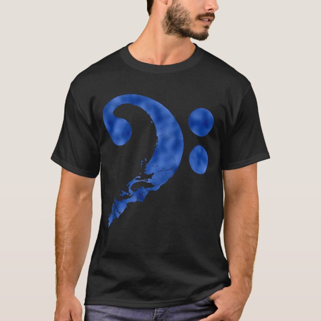 Cranium i form av Bass Clef Baid Guitarist Mu T Shirt (Framsida)