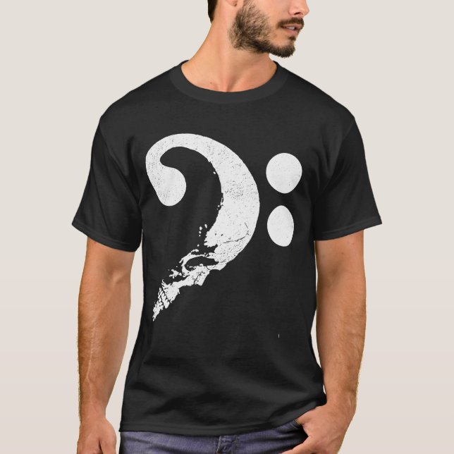 Cranium i form av Bass Clef Baid Guitarist Mu T Shirt (Framsida)