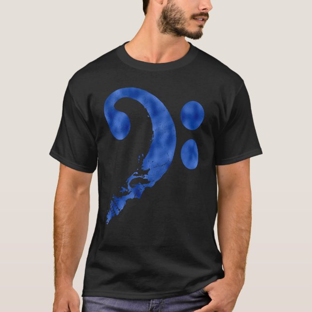 Cranium in Shape of Bass Clef Bassist Guitarist Mu T Shirt (Framsida)