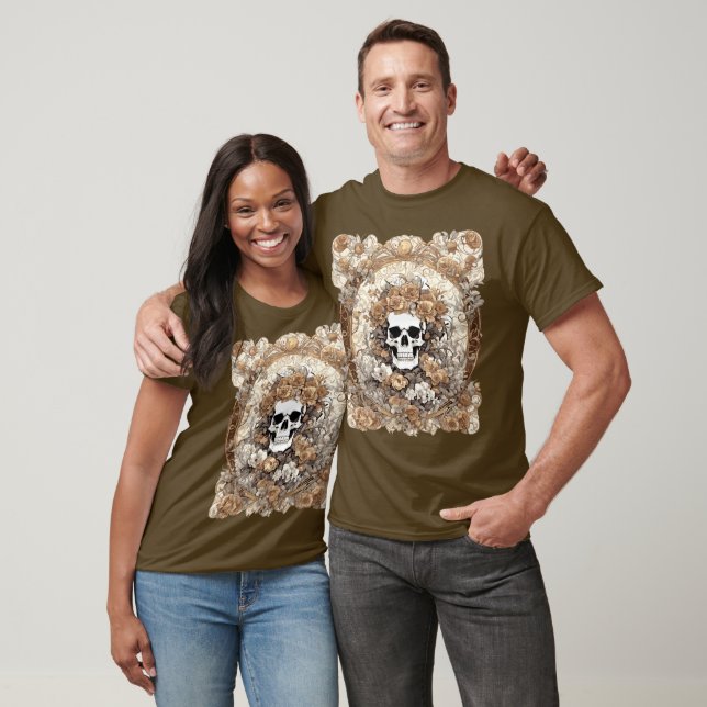 Cranium Och Höströda Art Nouveau-design T Shirt (Unisex)