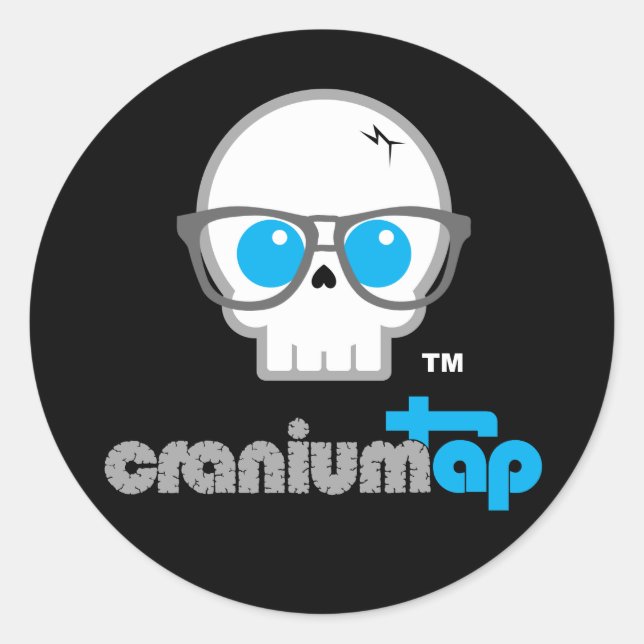 CraniumTap Stickers Runt Klistermärke (Framsida)