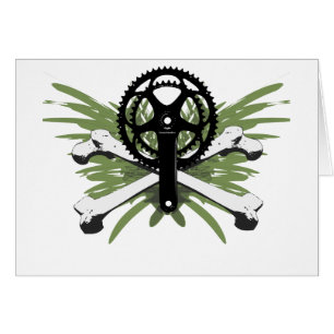 Crankset ben - grönt hälsningskort