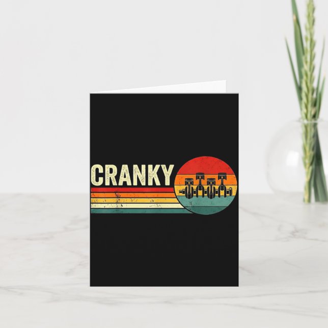 Cranky Car Engine Crankshaft Fathers Day Dad Men H Kort (Framsida)