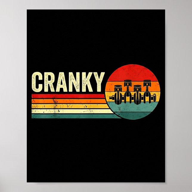 Cranky Car Engine Crankshaft Fathers Day Dad Men H Poster (Framsidan)