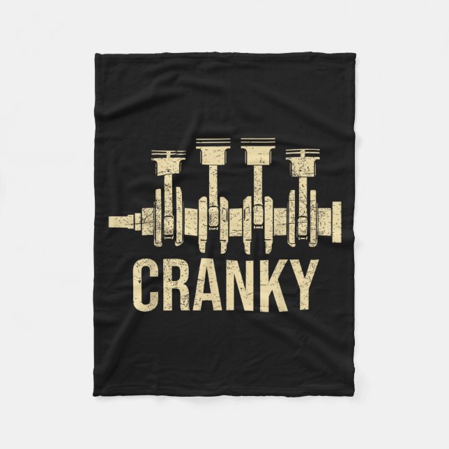 Cranky Car Engine Vevarmäkare Mekanik Fader Fleecefilt (Framsidan)
