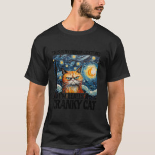 Cranky Cat in Human Costume Funny Van Gogh Hallowe T Shirt