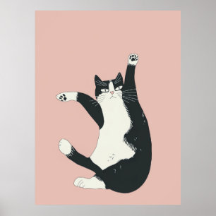 Cranky Cat-utskrift   Lustigt och fyrkantigt Cat A Poster