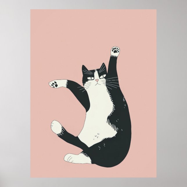 Cranky Cat-utskrift | Lustigt och fyrkantigt Cat A Poster (Framsidan)