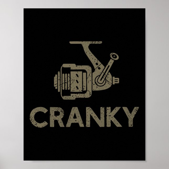 Cranky Crankbait Fishing Lure Funny Fishing Reel F Poster (Framsidan)