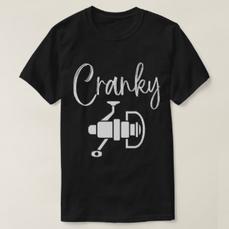 Cranky Funny Fishing Älskare Retro T Shirt
