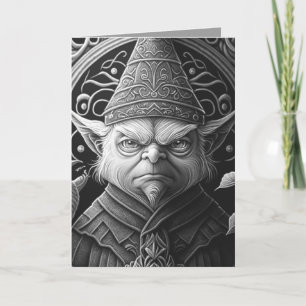 Cranky jul Elf Merry Bah Humbug Day Kort