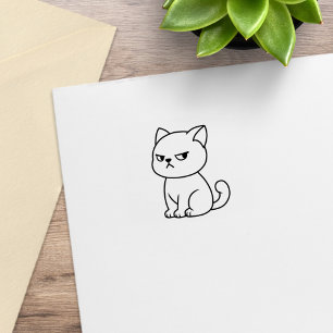 Cranky Moody Cat 1x1 Stämpel
