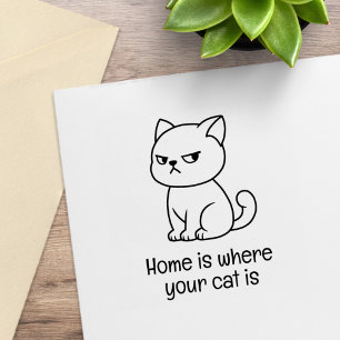 Cranky Moody Cat Anpassad text Stämpel