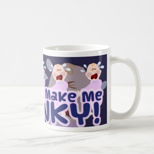 Cranky Mornings Funny Baby Tecknad Art Kaffemugg (Höger)