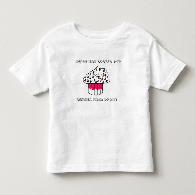 Cranky muffinflickor rufsade tshirten i vit tee shirt (Framsida)