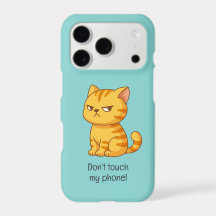 Cranky Orange Tabby Katt Anpassad Text Cyan