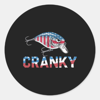 Cranky Usa Crankbait Fishing Fars dag Runt Klistermärke