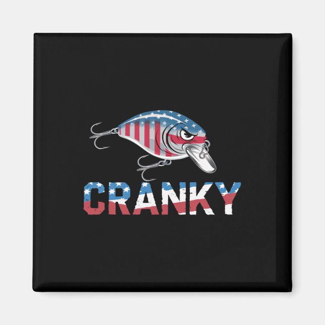 Cranky Usa Crankit Fiske Fars Dag  Magnet (Framsidan)