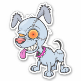 Cranky Zombie Hund Illustration Klistermärken