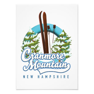 Cranmore Mountain New Hampshire Ski logotyp Fototryck