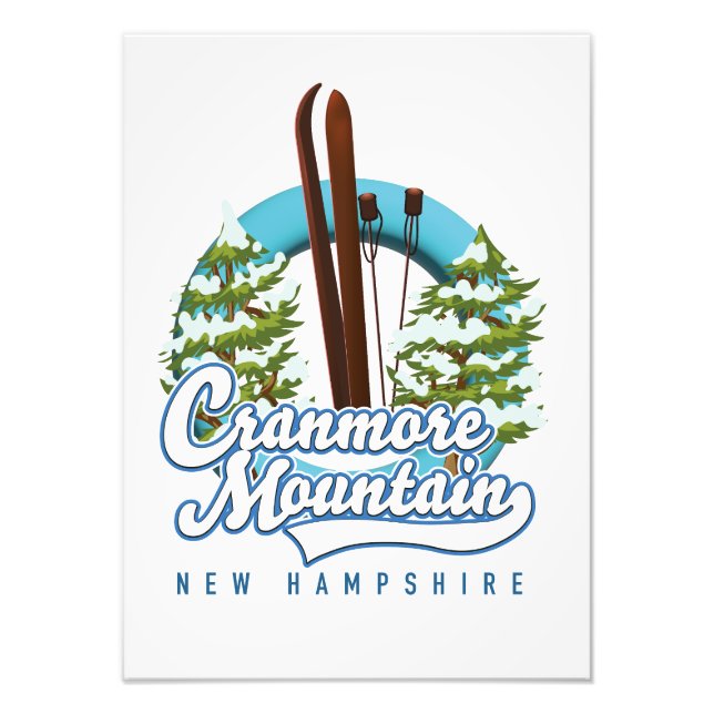 Cranmore Mountain New Hampshire Ski logotyp  Fototryck (Framsidan)