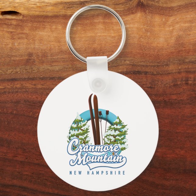 Cranmore Mountain New Hampshire skid logotyp  Nyckelring (Baksida)