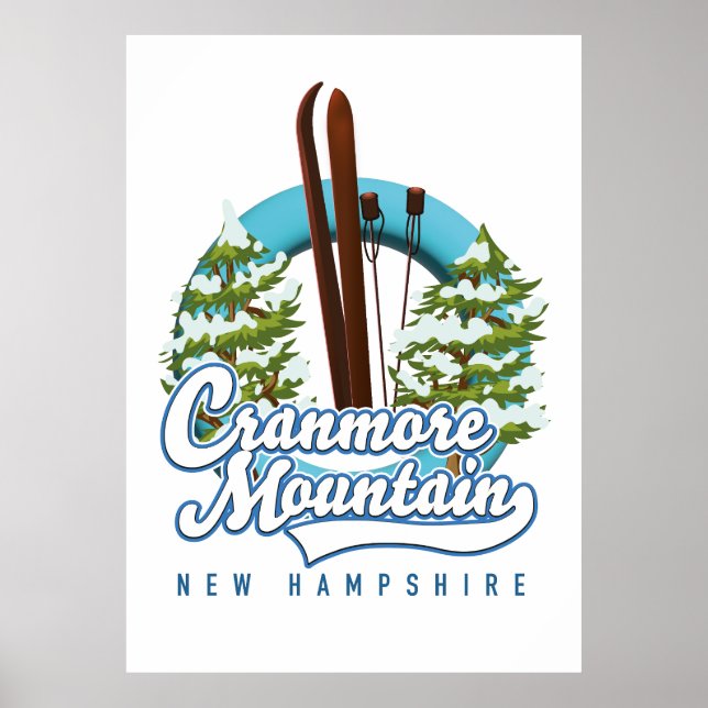 Cranmore Mountain New Hampshire skid logotyp  Poster (Framsidan)