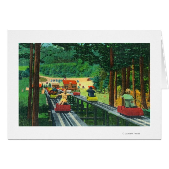 Cranmore Mountain Ski-Mobile på Summertime Hälsningskort (Framsidan Horizontal)