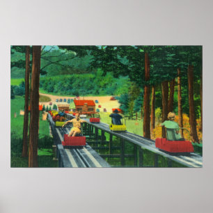 Cranmore Mountain Ski-Mobile på Summertime Poster