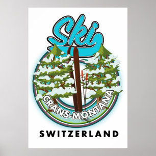 Crans-Montana Schweiz-ski Poster