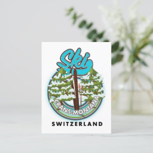 Crans-Montana Schweiz-ski Vykort
