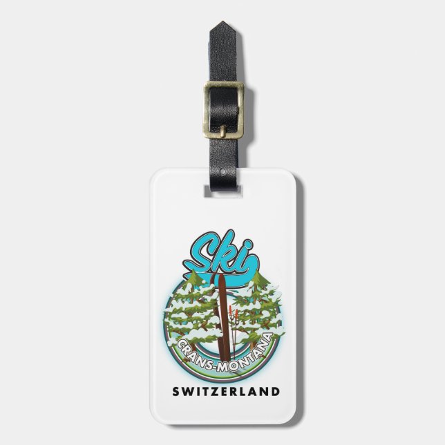 Crans-Montana Schweiz skidåkning Bagagebricka (Vertikal Framsida)