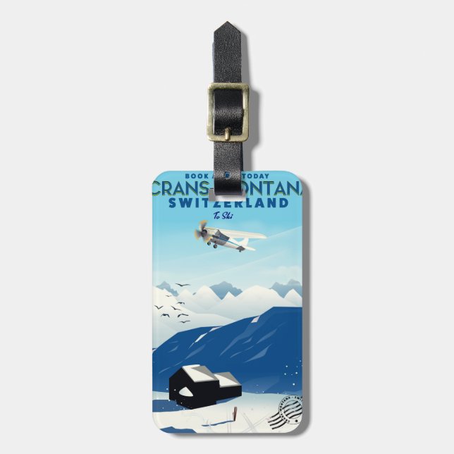 crans-montana Schweiz skidposter Bagagebricka (Vertikal Framsida)