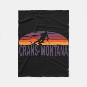 Crans-montana Swiss Alpernas Schweiz Ski Snowboard Fleecefilt