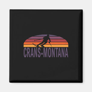 Crans-montana Swiss Alpernas Schweiz Ski Snowboard Magnet