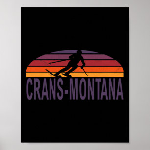 Crans-montana Swiss Alpernas Schweiz Ski Snowboard Poster