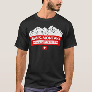 Crans Montana Valais Schweiz Ski Snowboard T Shirt