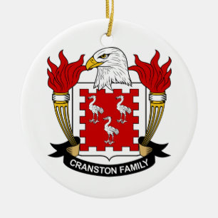Cranston familjvapensköld julgransprydnad keramik