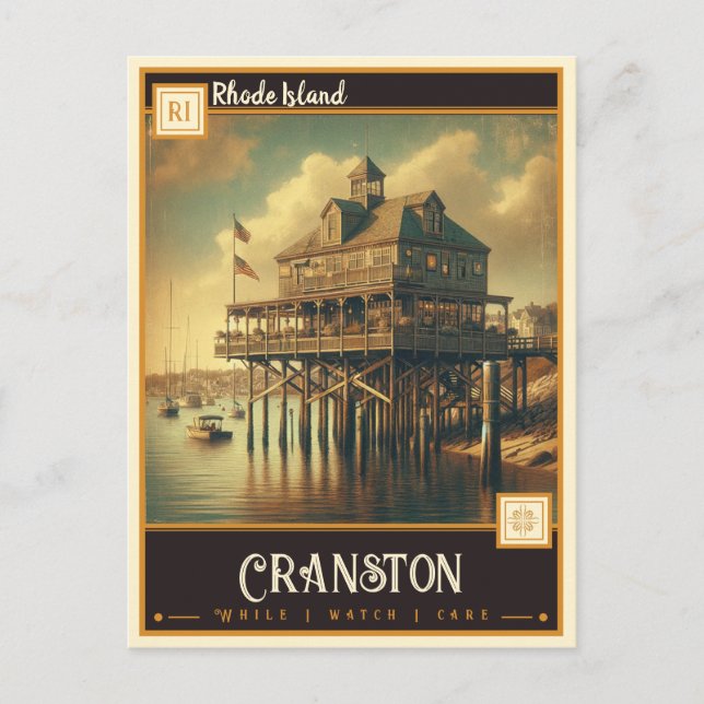 Cranston, Rhode island | VINTAGE Vykort (Framsida)