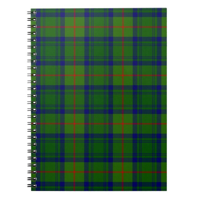 Cranstoun tartan grönt blue plaid anteckningsbok med spiral (Framsidan)